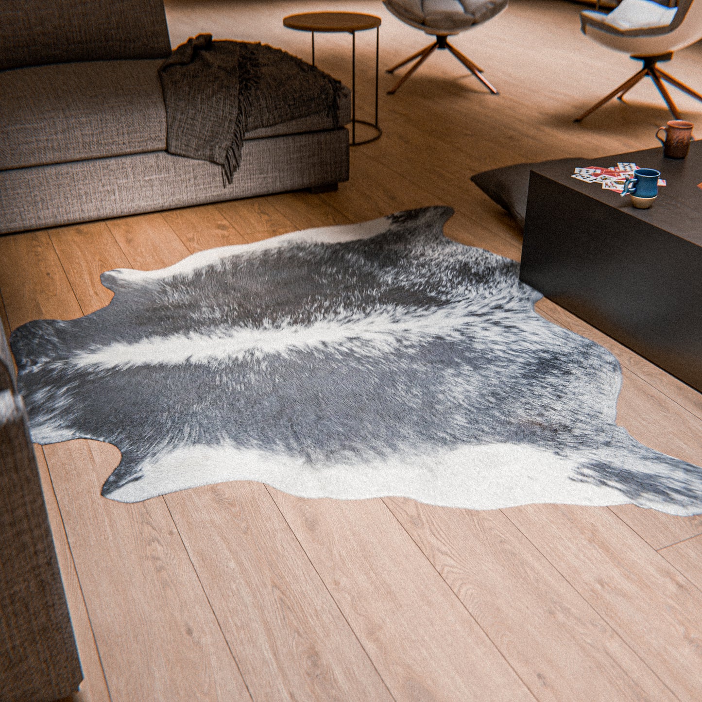 Speckled Black & White Cowhide Rug #A036 by Hide Hoof