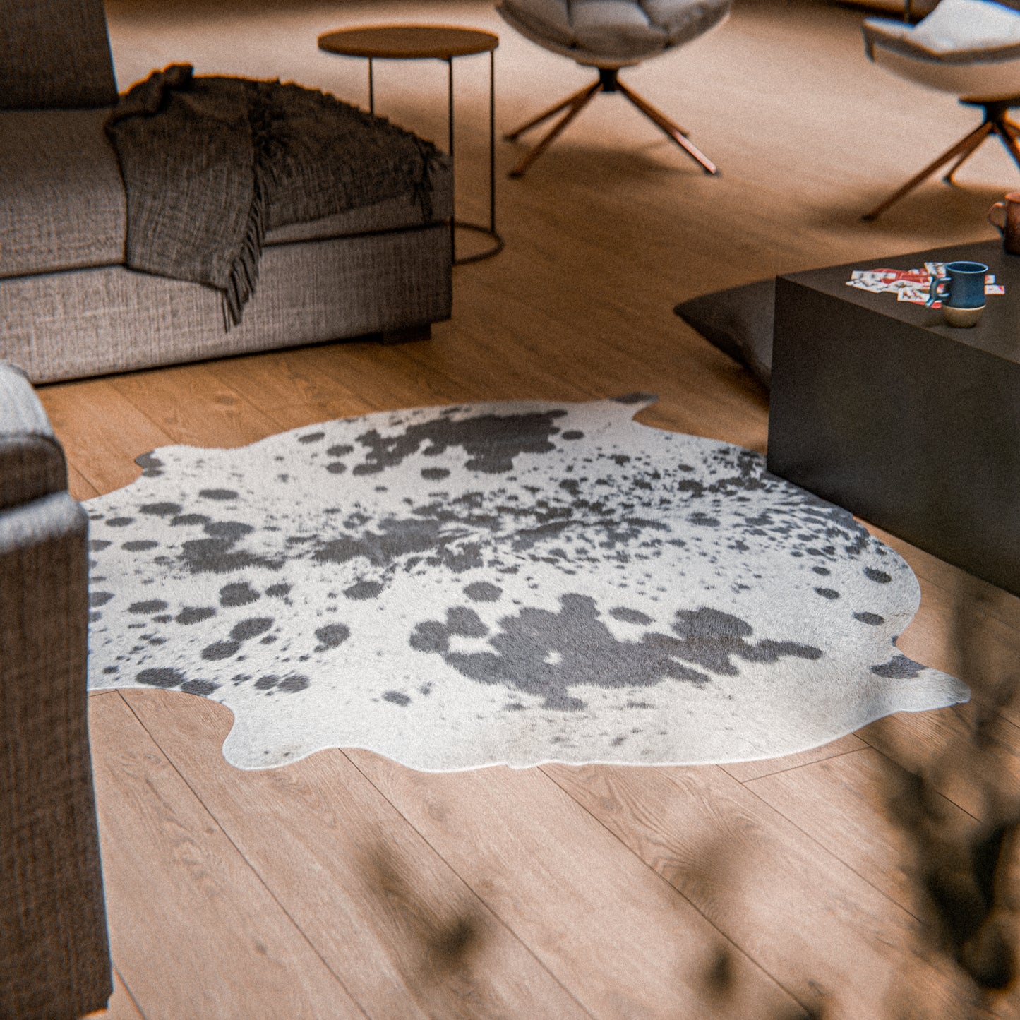 Black and White Cowhide Rug #A001 by Hide Hoof