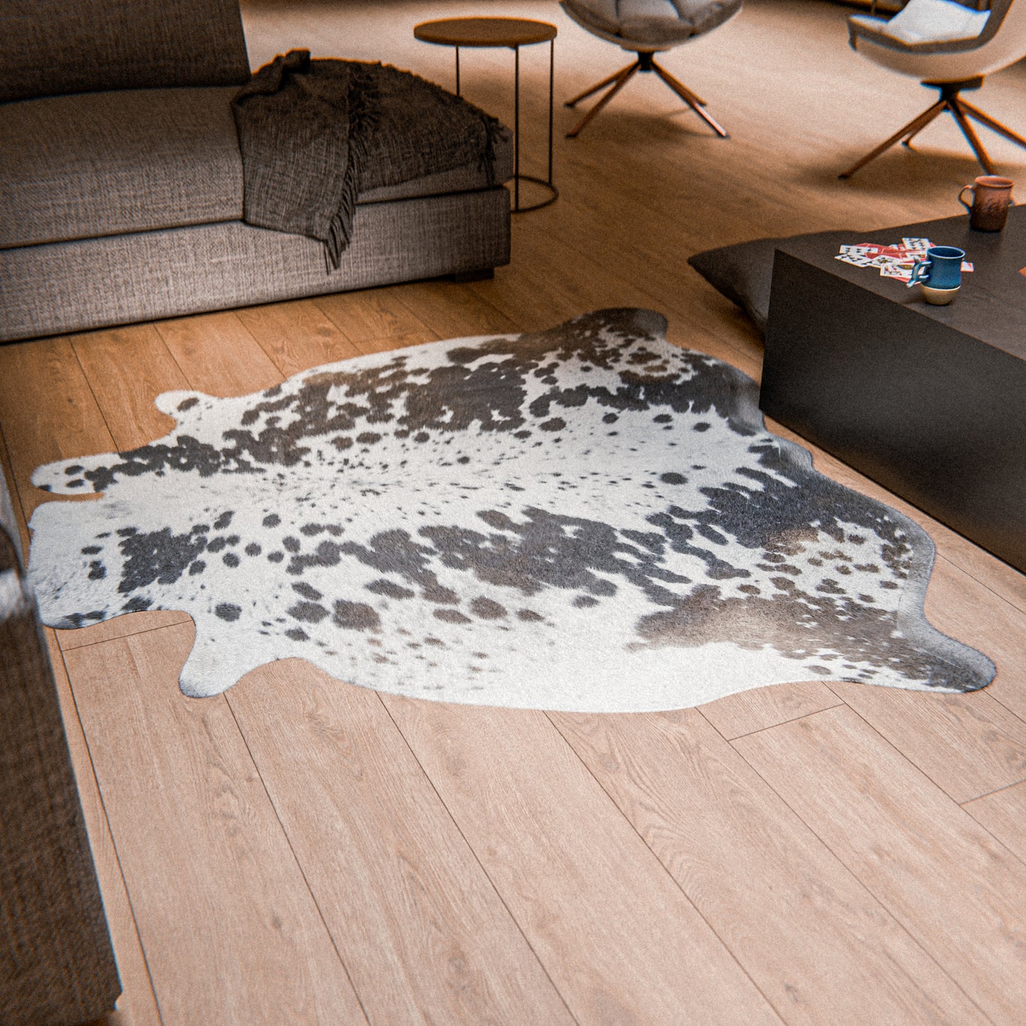 Speckled Dark White Cowhide Rug #A003 by Hide Hoof