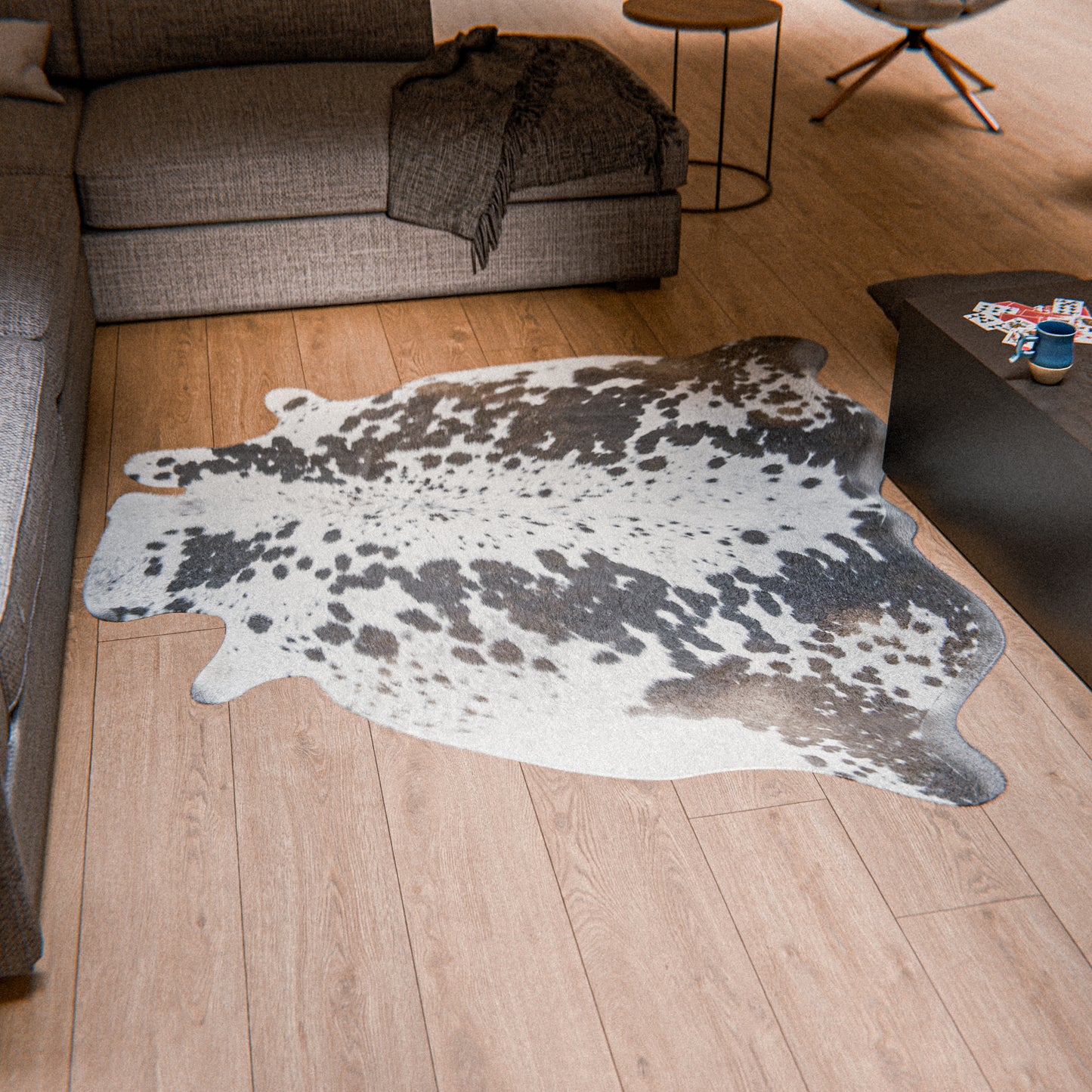 Speckled Dark White Cowhide Rug #A003 by Hide Hoof