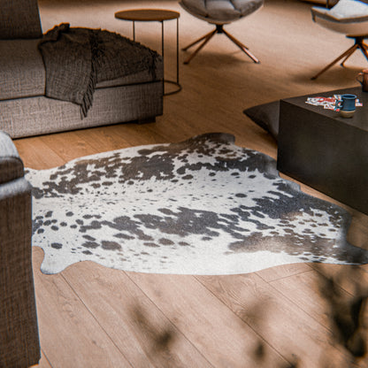 Speckled Dark White Cowhide Rug #A003 by Hide Hoof