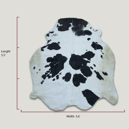 Oval Black & White Cowhide Rug #A006 by Hide Hoof