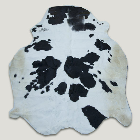 Oval Black & White Cowhide Rug #A006 by Hide Hoof