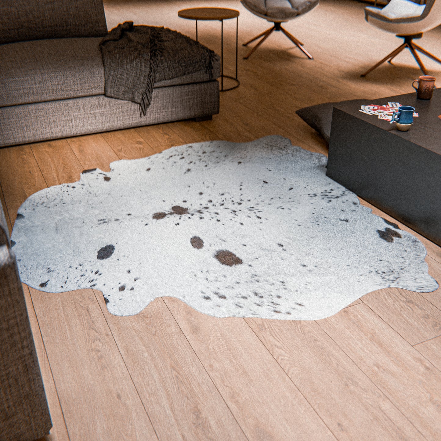 Salt and Pepper Black Cowhide Rug #A007 by Hide Hoof