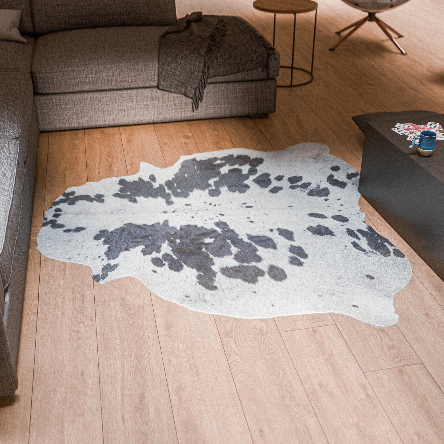 Black and White Cowhide Rug #A008 by Hide Hoof