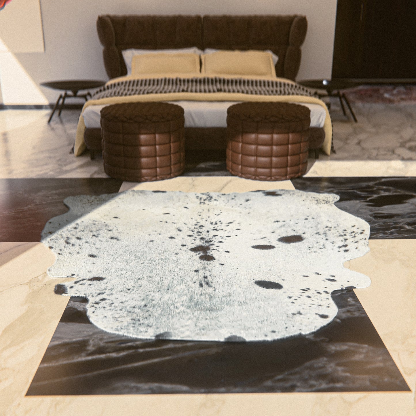 Salt and Pepper Black Cowhide Rug #A007 by Hide Hoof