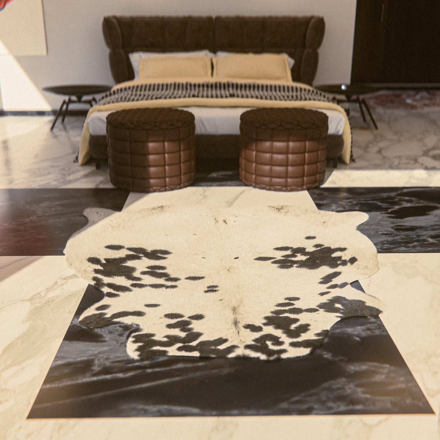 Black & White Cowhide Rug #A034 by Hide Hoof