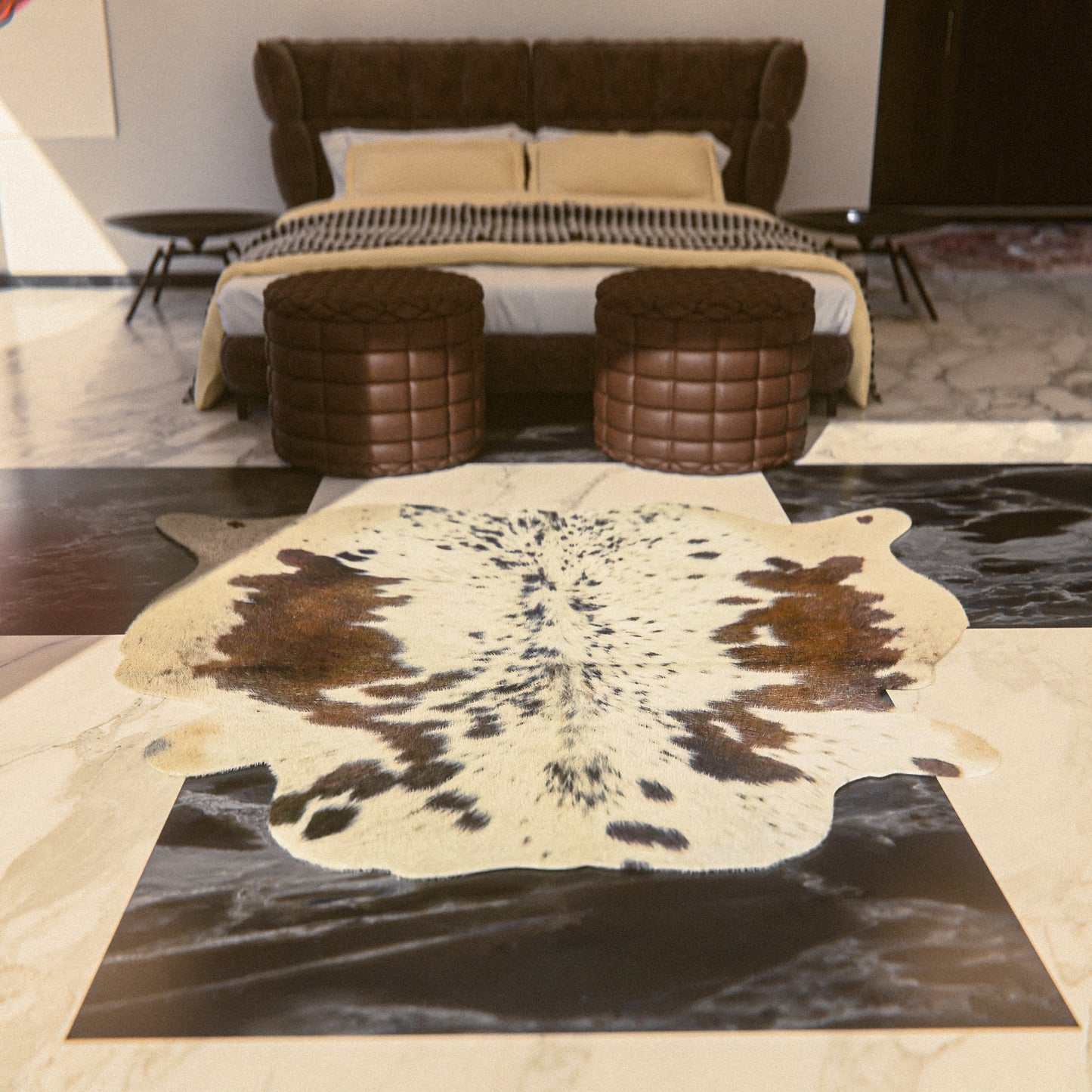 Speckled Brown & White Cowhide Rug #A030 by Hide Hoof