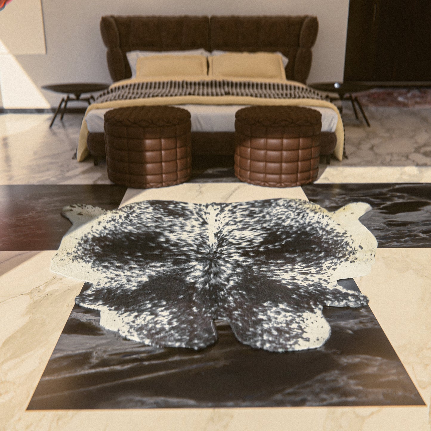 Speckled Dark & White Cowhide Rug #A024 by Hide Hoof