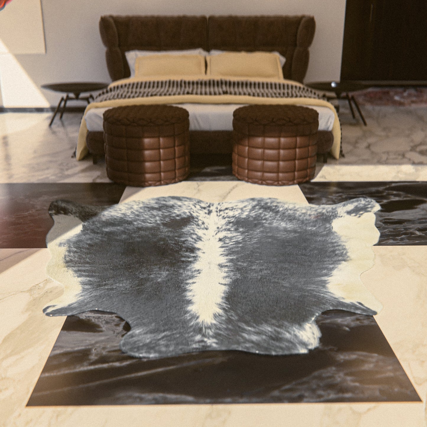 Speckled Black & White Cowhide Rug #A036 by Hide Hoof