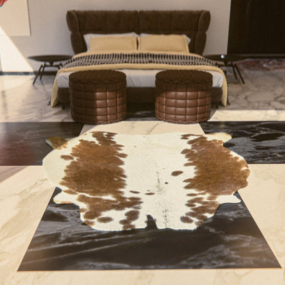 Light Brown & White Cowhide Rug #A027 by Hide Hoof