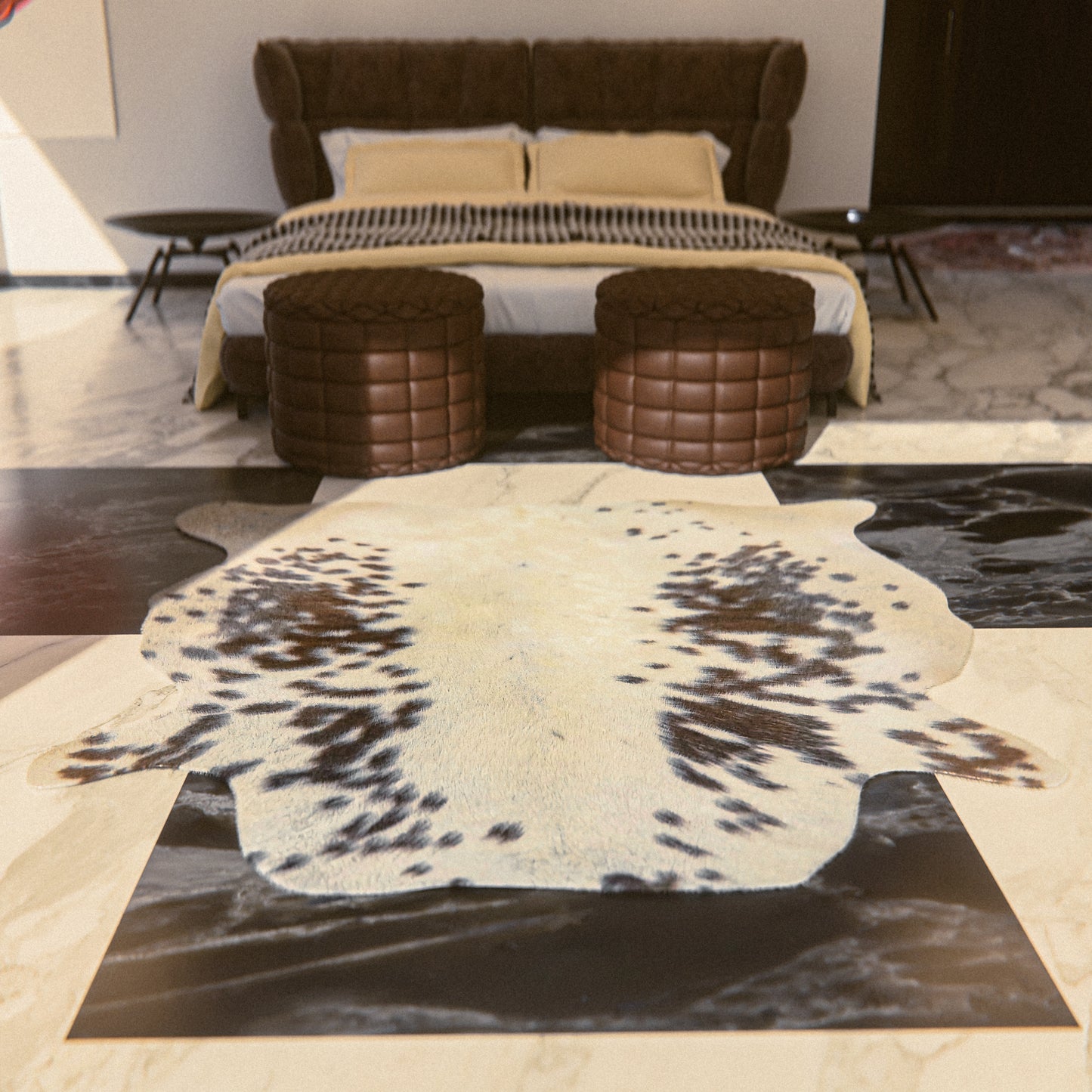 Speckled Red Brown & White Cowhide Rug #A031 by Hide Hoof