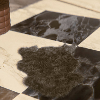 Dark Brown Furry Sheepskin Rug #A202 by Hide Hoof