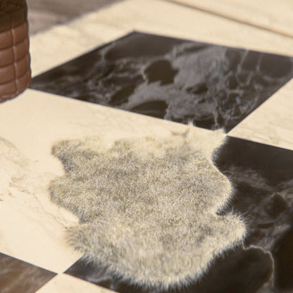 Linen Furry Sheepskin Rug #A203 by Hide Hoof