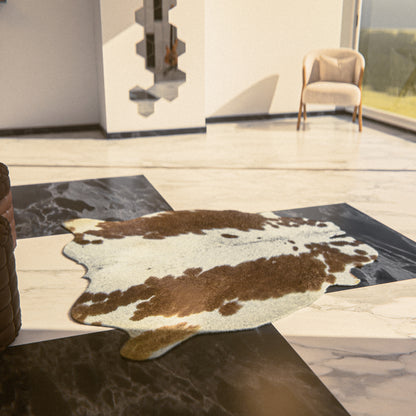 Light Brown & White Cowhide Rug #A027 by Hide Hoof