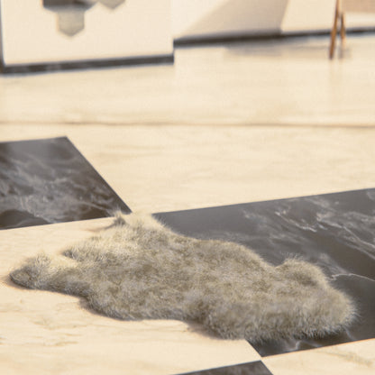 Linen Furry Sheepskin Rug #A203 by Hide Hoof