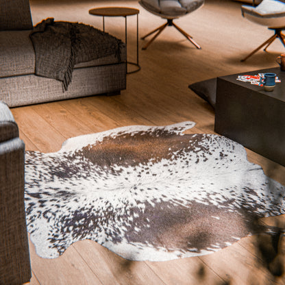 Speckled Dark White & Brown Cowhide Rug #A033 by Hide Hoof