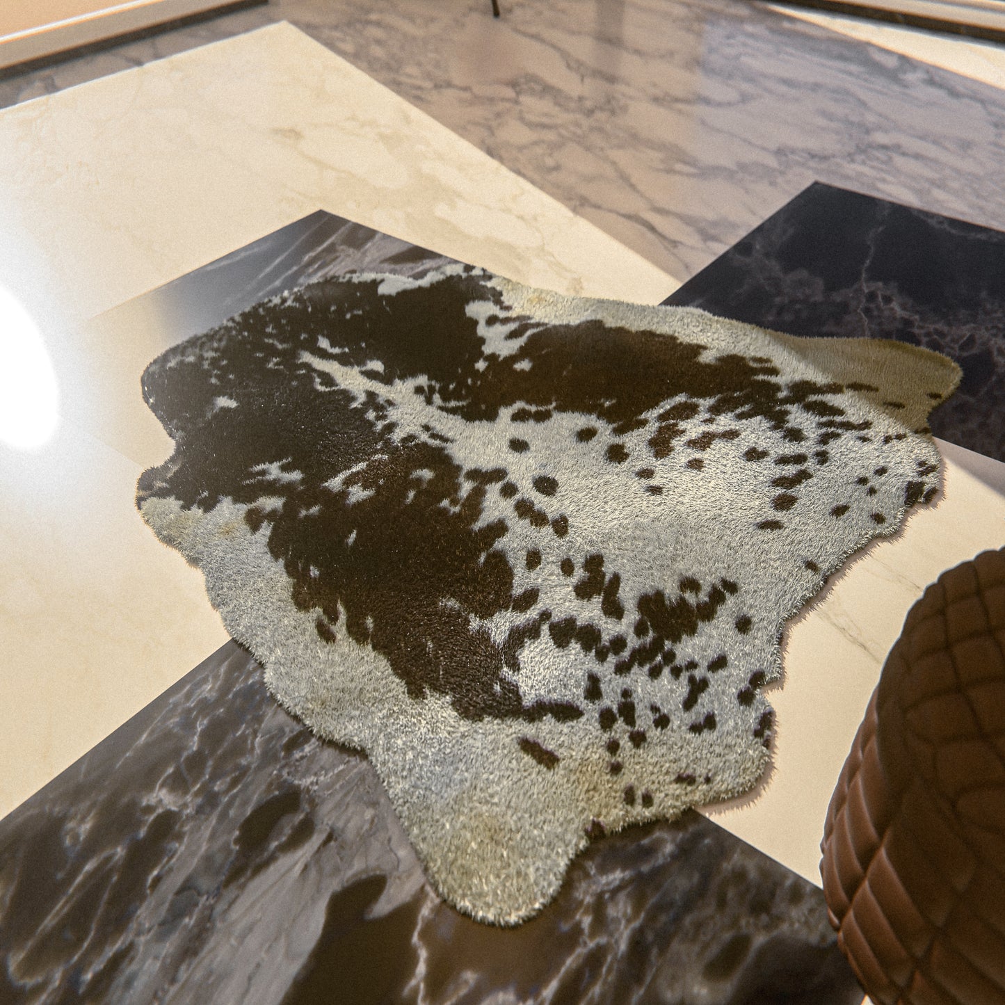 Speckled Tricolor Cowhide Rug #A038 by Hide Hoof