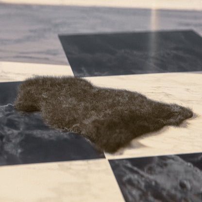 Dark Brown Furry Sheepskin Rug #A202 by Hide Hoof