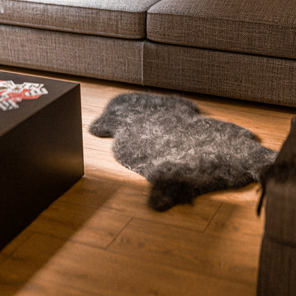 Dark Brown Furry Sheepskin Rug #A202 by Hide Hoof