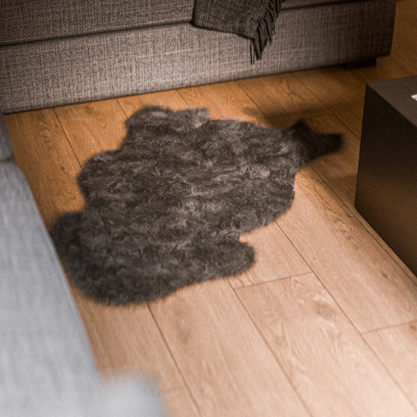 Dark Brown Furry Sheepskin Rug #A202 by Hide Hoof