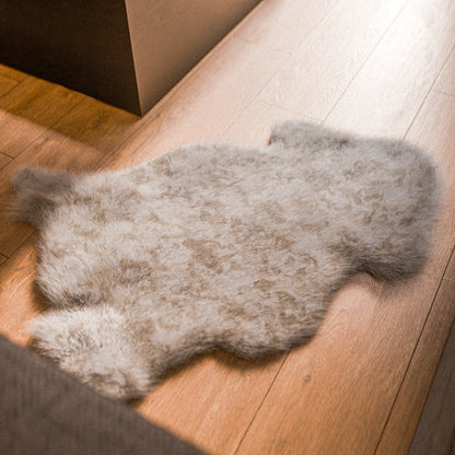 Linen Furry Sheepskin Rug #A203 by Hide Hoof