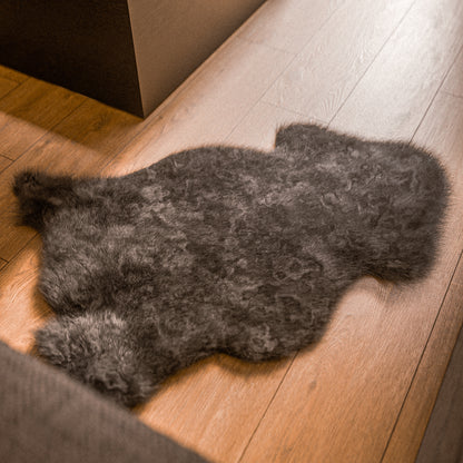 Dark Brown Furry Sheepskin Rug #A202 by Hide Hoof